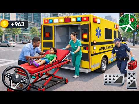 Ambulance Car Simulator Game - Doctor With Paramedic Emergency City Rescue - Android Gameplay