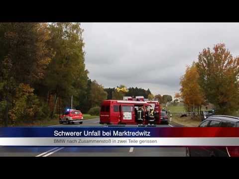 18.10.2013 (WUN) Schwerer Unfall bei Marktredwitz: BMW in zwei Teile gerissen (Erste Bilder)