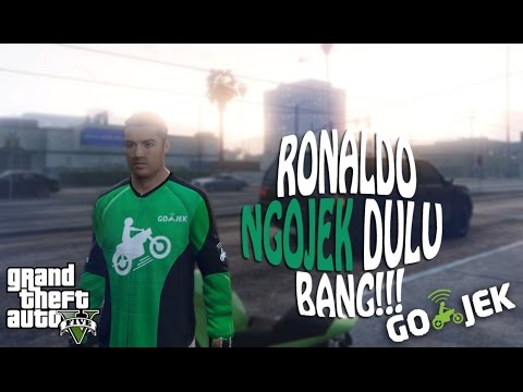KOCAK!!! Ronaldo Jadi Driver GOJEK - GTA V MOD INDONESIA