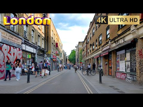 East London: Walk from Shoreditch through Whitechapel to Liverpool Street [4K60]