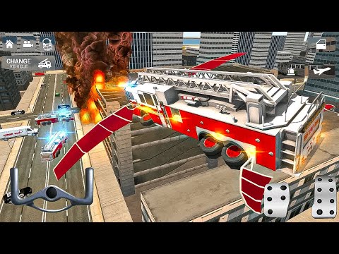 Driving fast flying fire truck simulator - 2021  Android Gameplay