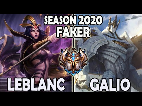 T1 Faker LEBLANC vs GALIO [ MID ] Lol Ranked Korea