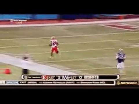 Florida Gators CB Brian Poole runs for a 99 yard int return for a TD in 2016 East West Shrine Game