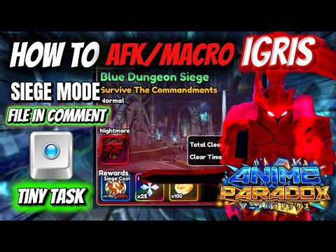 How To MACRO / AFK Farming IGRIS SIEGE Mode in Anime PARADOX! [RELEASE]