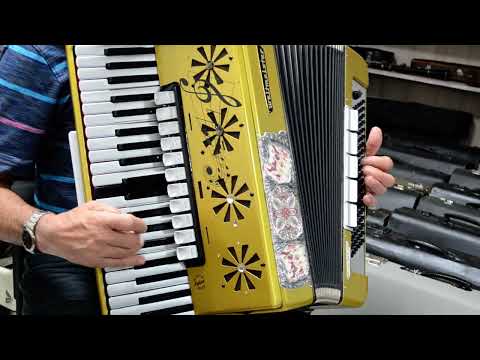 Custom Made Top Professional ACCORDION WELTMEISTER STELLA 120 bass, 16 reg. + Hard Case & New High Quality Leather Shoulder Straps ~ Refurbished - Certificate -VIDEO image 26