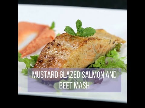 Mustard Glazed Salmon and Beet Mash
