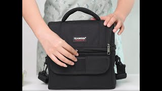 TEAMOOK Dual Decker Lunch Bag Black