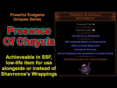 Endgame Uniques Series - Presence of Chayula - Anti-stun and Chaos Resistance item - Path of Exile