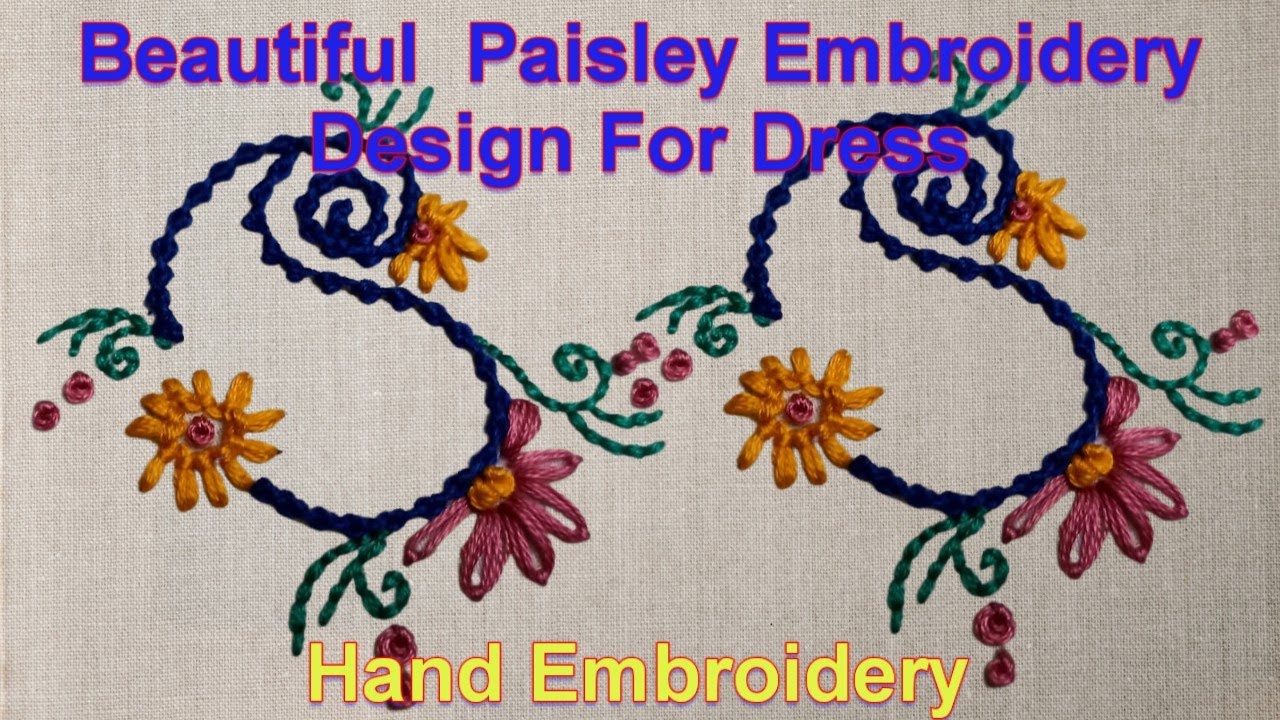 All Over Beautiful Paisley Embroidery Design / Hand Embroidery @SshivaCreations