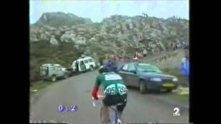 preview picture of video 'Vuelta a España 1991; Etapa 15 Santander - Lagos de Covadonga 14-May 186,6 Km; Luis Lucho Herrera'
