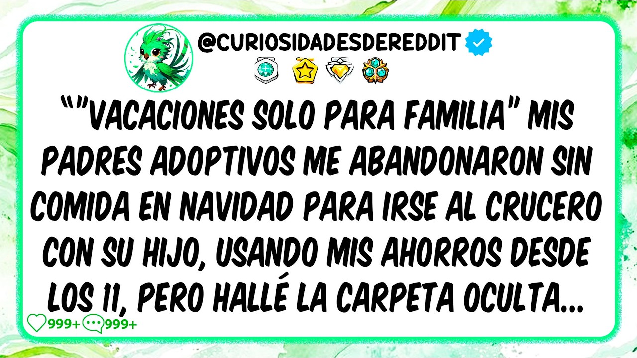 Vacaciones solo para familia. Mis padres ADOPTIVOS me ABANDONARON sin comida en NAVIDAD para irse al