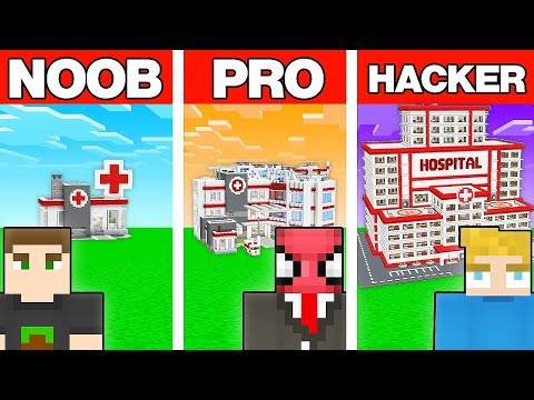 NOOB VS PRO VS HACKER DEVASA HASTANE YAPI KAPIŞMASI - Minecraft