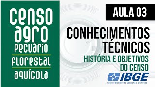 Aula 03 - Conhecimentos Técnicos - História e Objetivos do Censo - CENSO AGROPECUÁRIO 
