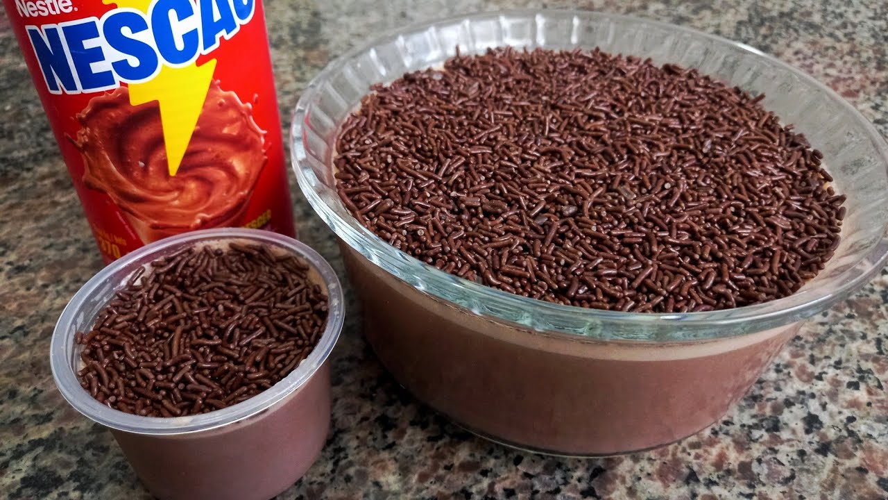 MOUSSE DE CHOCOLATE DE NESCAU - FÁCIL E RÁPIDO