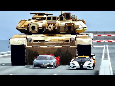 Koenigsegg Hypercars vs Tank with Monster Engine - Drag Race 20 KM