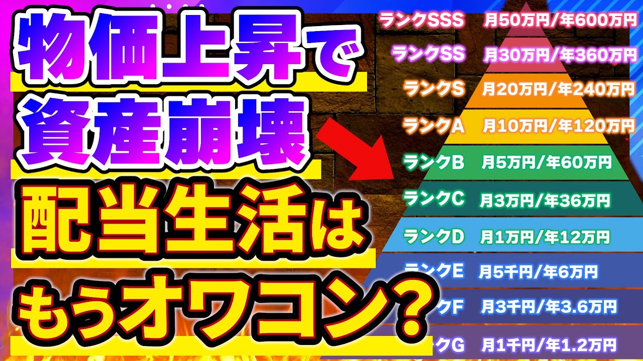【嘘だと言ってくれ】物価上昇で配当金生活はオワコン？！真実を語ります