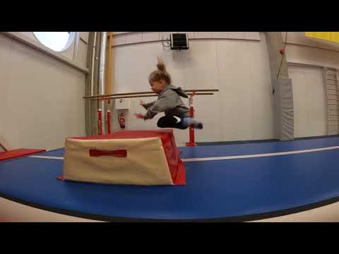 Toddler Trains For Gymnastics With Dad - 1284197