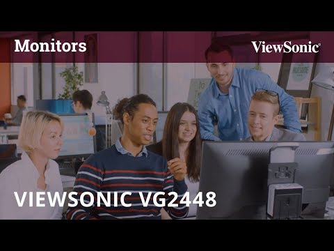 ViewSonic VG2448a-2 24 colių „Full HD Monitorius SuperClear® IPS LED“ su berėme krašteliu trijose pusėse su VGA, HDMI, „DipsplayPort“, 4 USB jungtimis, garsiakalbiais ir visiškai ergonomišku stovu, dideliu pakreipimo kampu, dviejų krypčių pasukimu, plonam klientui montuojamu dizainu. video