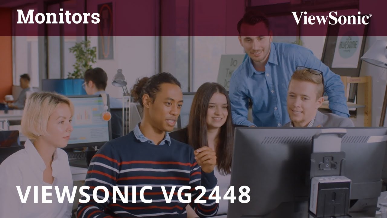 ViewSonic VG2448 24" FHD IPS Ergonomics Business Monitor, 8 bit  Colors, 5ms GTG Response, 40 Degree Tilt, HDMI, DisplayPort, USB 3.2 Type A / USB 3.2 Type B / HDMI 1.4 / DP, Black | VG2448