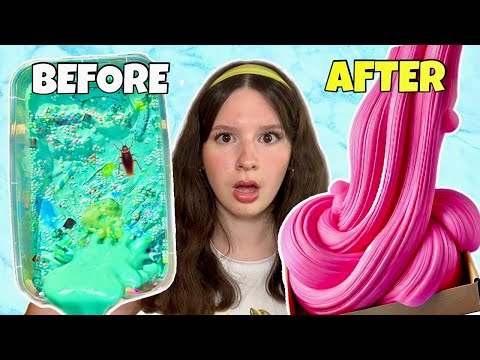 Fixing My Most CURSED SLIMES! 😱😳🤨 *DIY Slime Makeover Challenge*