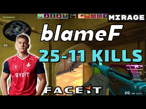CSGO POV blameF (25-11) Mirage 𝙒𝙞𝙣 (16-7) / Faceit 05.01.2023