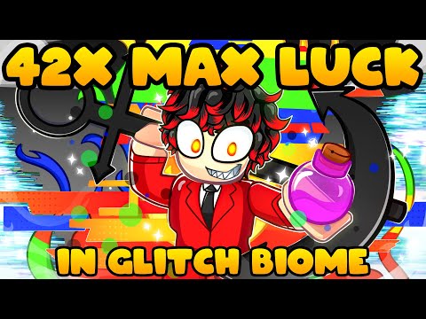 Using 42X MAX LUCK Potions in GLITCH BIOME on Roblox Sol's RNG!