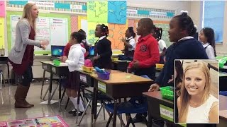 Watch 2nd Grade Teacher Encourage Students Every Morning With Fun Song and Dance