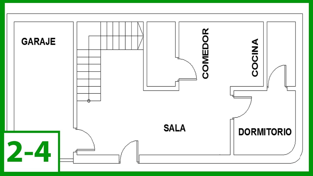 Autocad - Cómo Dibujar un plano de una casa, puertas y ventanas en autocad 2015 (parte 2/4)