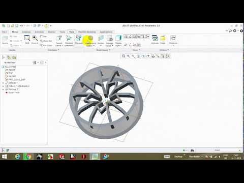 ALLOY WHEEL PART 1- Creo Parametric 2.0