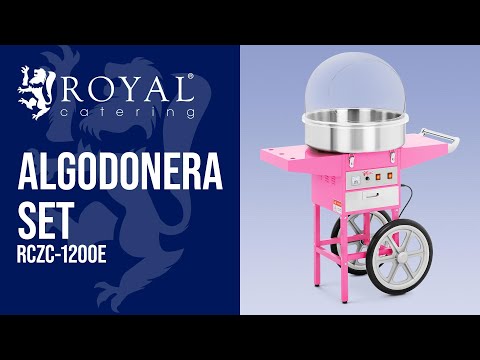 vídeo - Máquina de algodón de azúcar con recipiente de acero inoxidable y cajón - 230V, 1200W