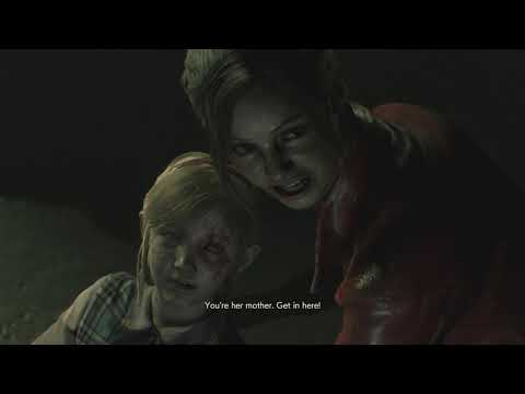 Resident Evil 2 remake all scenes - Claire helps Sherry