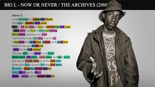 Big L - Now or Never [Rhyme Scheme] Highlighted