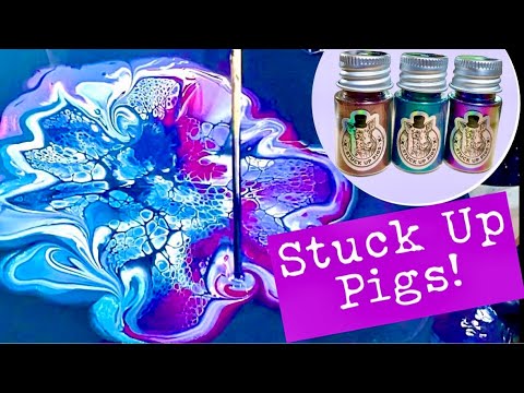 #235 Wow! How To Use The New Stuck Up Pigs! The Only Chameleon Pigments For Fluid Art! Bloom 4 Ways!