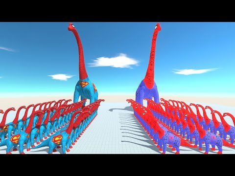 ALL BRACHIOSAURUS vs SPIDERMAN BRACHIOSAURUS DEATH FALL - Animal Revolt Battle Simulator