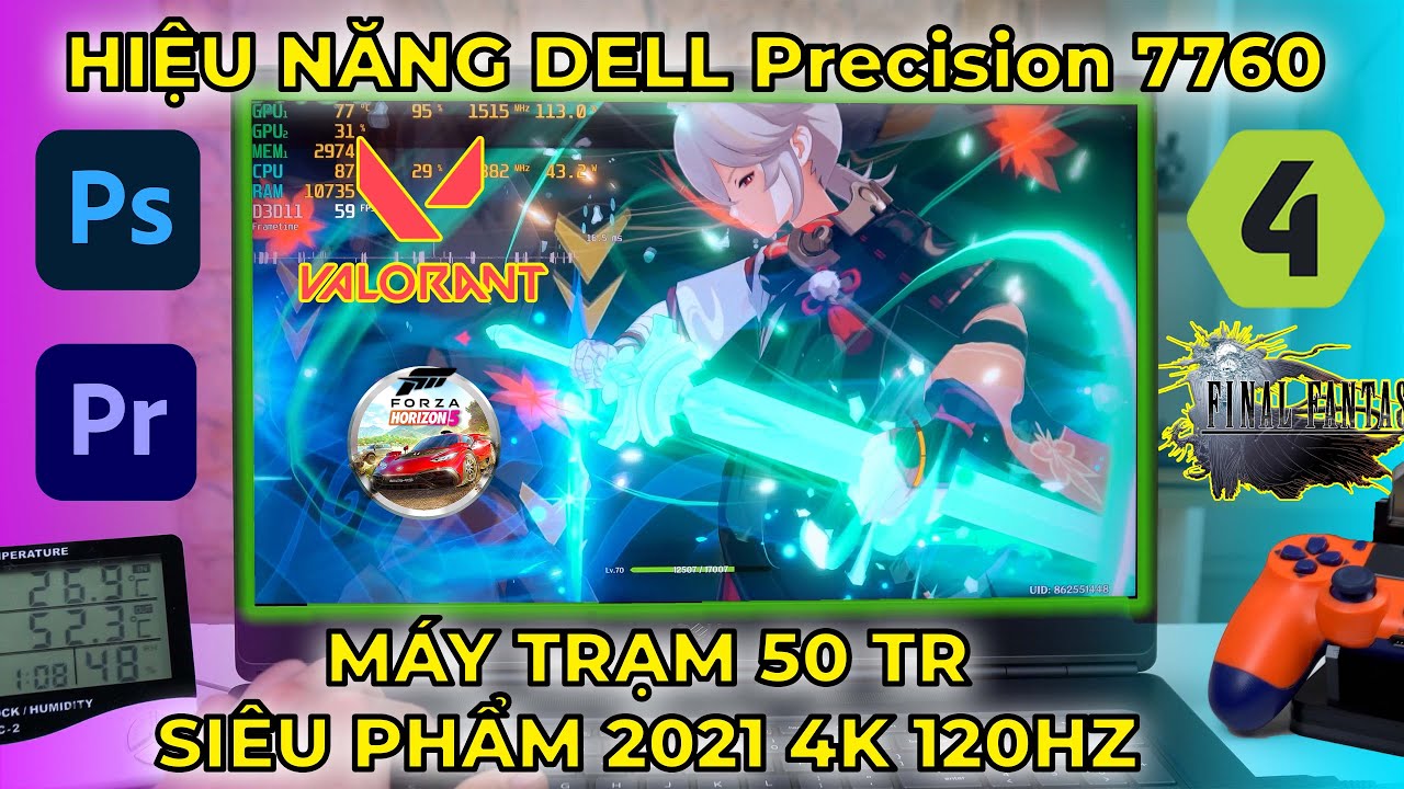 Dell Precision 7760 (2021) Core i7-11850H, RAM 16GB, SSD 512GB, 17.3 FHD, T1200