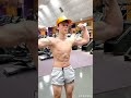 14 year old bodybuilder posing.