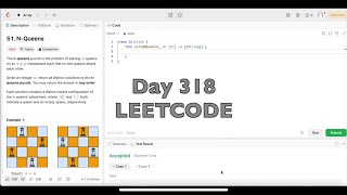 YouTube video 'Day 318: LeetCode Problem 51. N-Queens - Swift'
