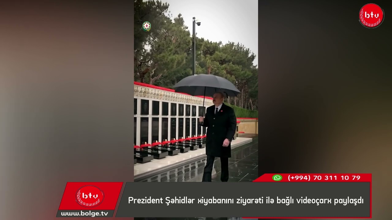 Prezident Şəhidlər xiyabanını ziyarəti ilə bağlı videoçarx paylaşdı