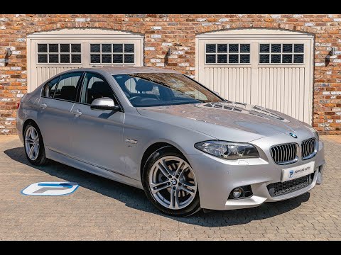 2016/66 BMW 520D 2.0 M SPORT FOR SALE IN GLACIER SILVER METALLIC WITH BLACK LEATHER INTERIOR