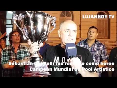 Sebastián Giumelli fue recibido como héroe - Campeón Mundial de Pool Artístico