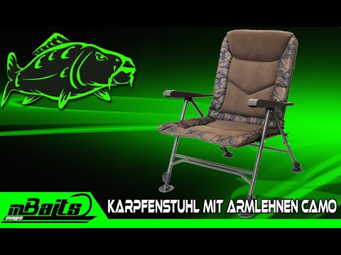Magic Baits Karpfenstuhl mit Armlehnen Camo Klappstuhl Angelstuhl Karpfenangeln - Produktvorstellung