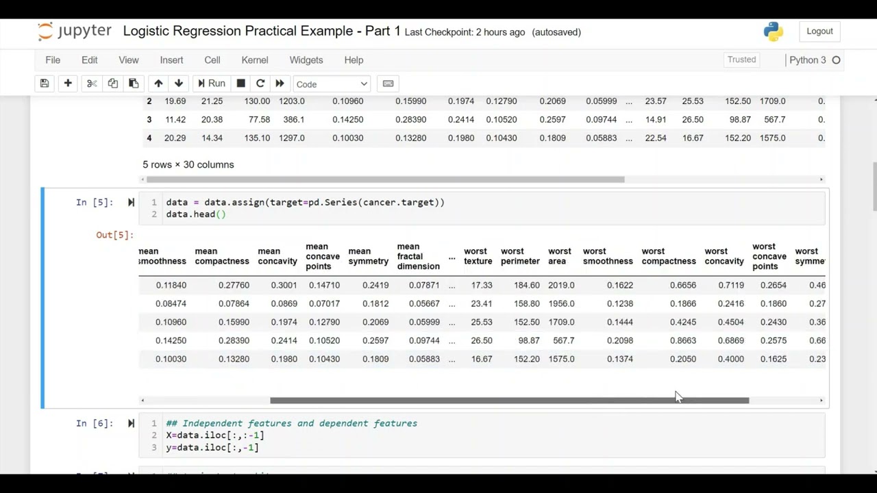 01. Logistic Regression Practical Example