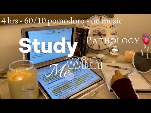 Study with me PATHOLOGY 🫀 | 4 hrs - 60/10 pomodoro - no music