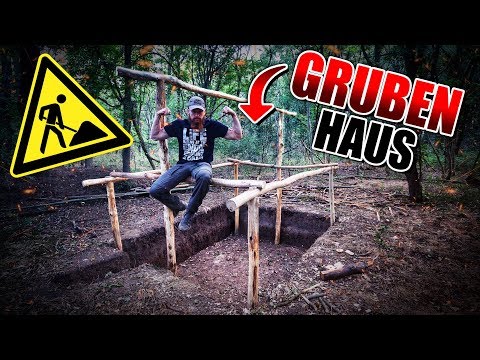 GRUBENHAUS Bushcraft Shelter #003 - Lagerbau - Outdoor Bushcraft Camp | Fritz Meinecke