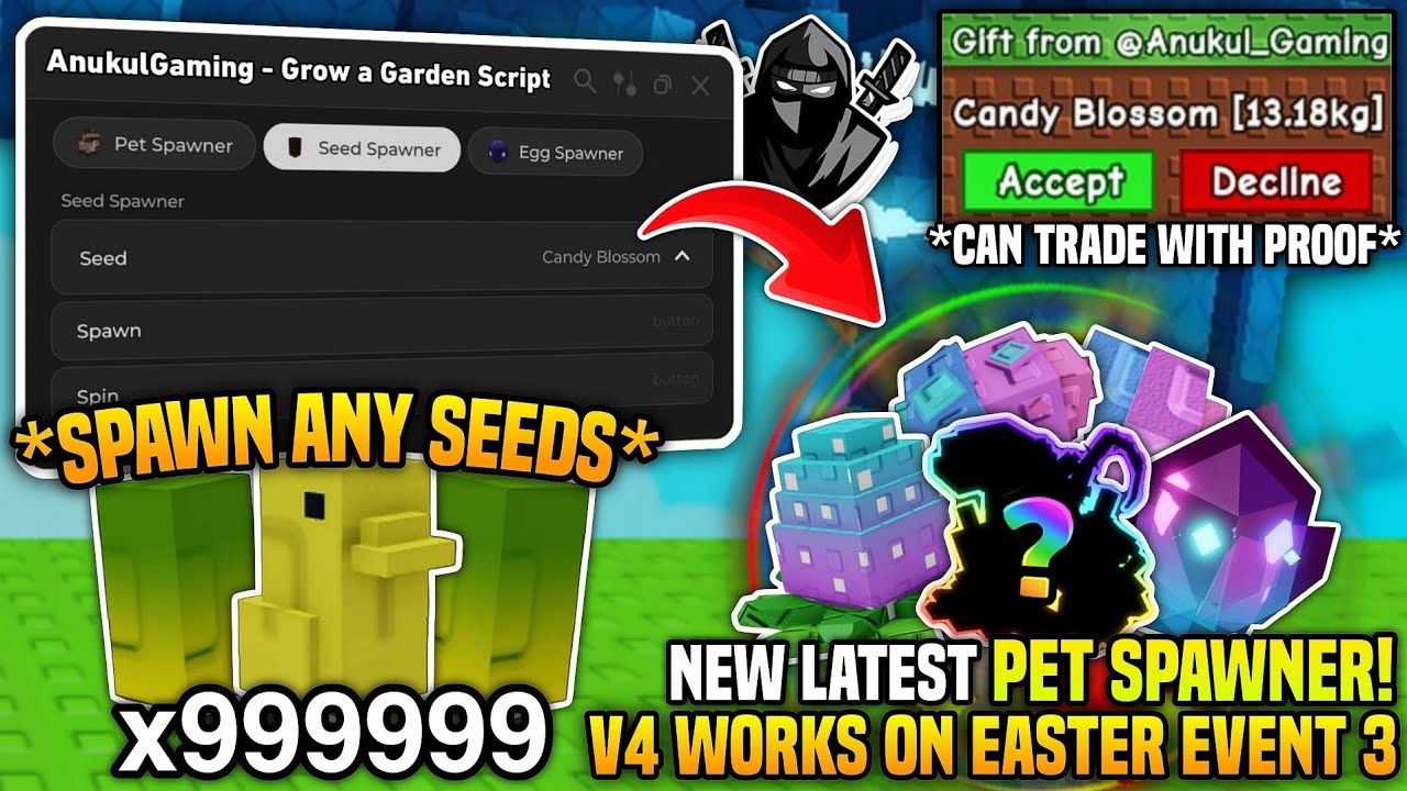 [🍬] NEW PET SPAWNER! 🤑 Grow a Garden 🌶️ Script! • No Key 🔥 *UNPATCHED* ✅ 100% Work🌈 - Anukul Hub V4