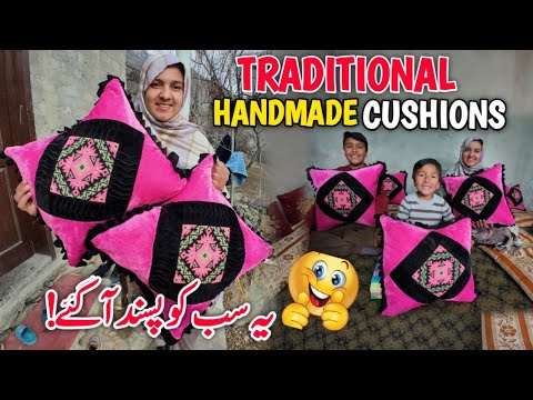 Alhamdulillah!🤩❣️Handmade Traditional Cushions Ready for Our Desi Village Kitchen | Lifestyle Gilgit