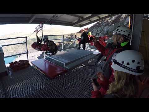 Worlds fastest zipwire Velocity 2 at Zipworld Snowdonia POV