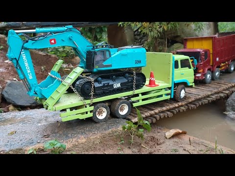 BARU RC EXSAVATOR KOBELCO/HUINA 1593. RC TRUK TOWING HINO RANGER versi miniatur truk rc