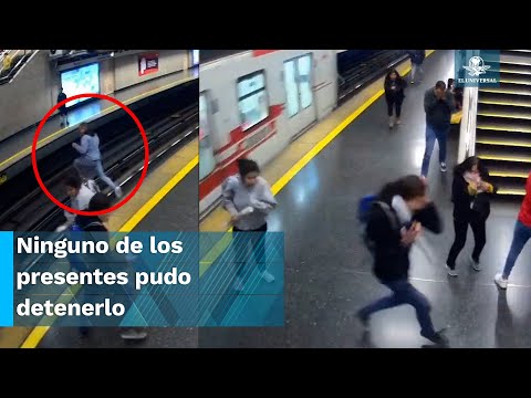 Impactante. Joven muere tras lanzarse a las vías del metro en Chile