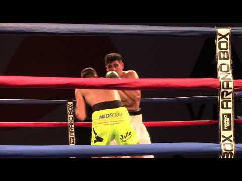 PROMESA DEL BOXEO ARGENTINO NAHUEL GARCIA SOBRE PABLO ROJAS EN CARLOS PAZ 2021. ROUND 3